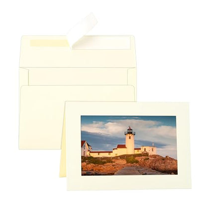 Silunkia 60 Packs Cream Photo Frame Cards and Envelopes for 5 x 7 Picture - color: Cream, size: 5x7