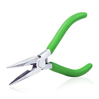 SPEEDWOX Mini Long Nose Pliers 5-1/2 Inches Chain Nose Pliers with Wire Cutter Long Needle Nose Side Cutters Serrated Jaw Precision Jewelry Making Tool for Handcraft Hobby DIY Jewelry Work - style: Long Nose Pliers