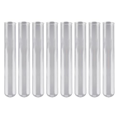 GSHLLO 8 Pcs Clear Test Tubes Hydroponic Glass Tube Floral Water Tubes House Plant Propagation Test Tubes Resin Vase Model Test Tube Liquid Storage Tubes Science Experiment Tubes