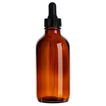 Juvale Amber Glass UV-Protected Amber Dark Glass Bottles with Droppers for Essential Oils & Travel Liquids - 4 Oz, 15-Pack, Apothecary Style - Leak-Proof Dropper Bottle Set with 6 Funnels