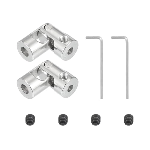 PATIKIL Rotatable Universal Steering Shaft 4mm to 3mm Inner Dia, 2 Pcs U Joint Shaft Coupling U Joints Coupler Connector Accessories with M3 Screws Spanner for Motor Model Robots - size: 4mm-3mm