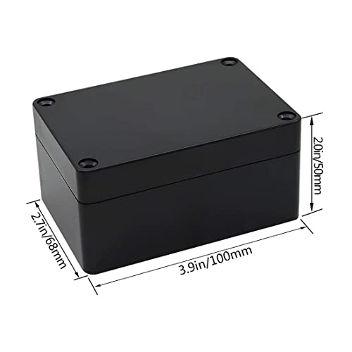 LeMotech Junction Box IP65 Waterproof Project Box Dustproof ABS Plastic Electrical Boxes Universal Enclosure for Electronic Black 3.93x 2.68x 1.97 inch (100 x 68 x 50 mm)(Pack of 1) - color: Black (1 pack), size: 3.9" x 2.6" x 1.9"