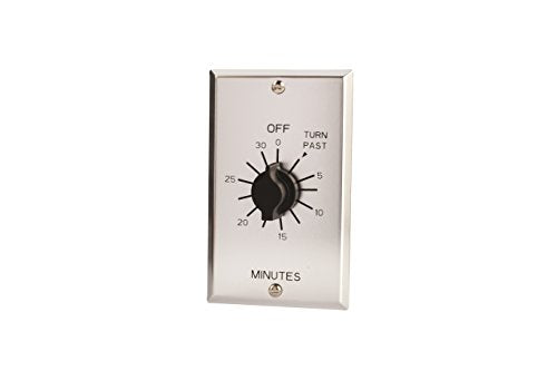 NSI TORK C530M Spring-Wound In-Wall Twist Timer with Commercial Style Metal Plate and 30-Minute Length for Automatic Shutoff of Motors or Lights, #12AWG