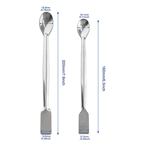 Piutouyar 10 Pcs 2 in 1 Double Ended Lab Spoon Micro Lab Spatula - size: 2 in 1 Double Ended Lab Spoon