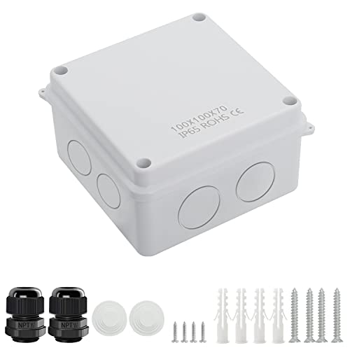 LeMotech Junction Box, Electrical Box IP65 Water Resistant Dustproof ABS Plastic Project Enclosure for Electronics White, External Size 3.9 x 3.9 x 2.8 inch - size: 3.9"x 3.9"x 2.8"