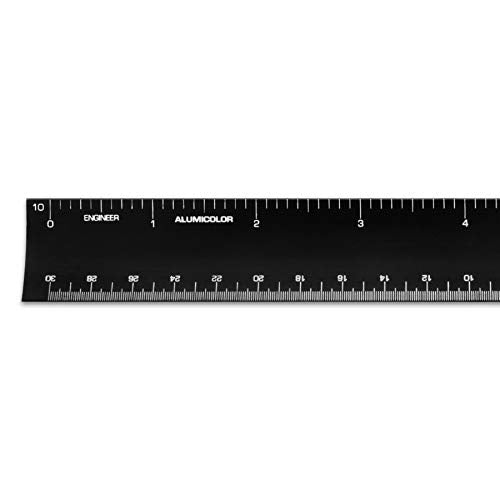 Alumicolor 6-inch Aluminum Engineer Hollow Scale for School, Office, Art and Drafting, 6IN, Black - color: Black, size: 6IN, style: Engineer
