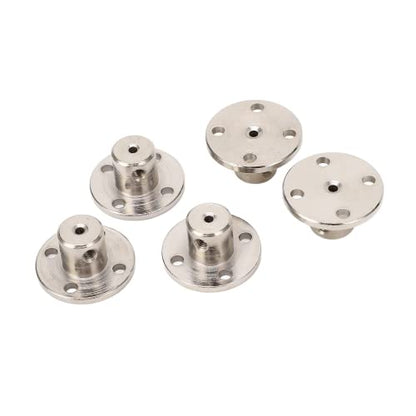 5 Pack 2mm Flange Coupling Connector, Steel Model Coupler Accessory, Shaft Axis Fittings for DIY RC Model Motors, Hardware, High Hardness Coupling Connector, Silver