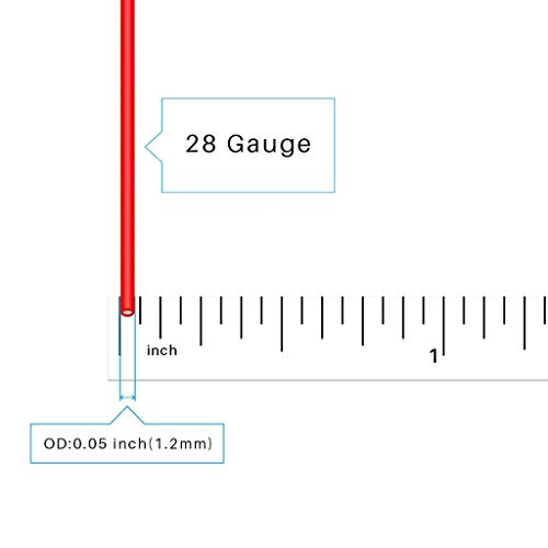 BNTECHGO 28 Gauge Silicone Wire Spool red 25ft and Black 25ft Flexible 28 AWG Stranded Tinned Copper Wire - size: 28 Gauge, 25ft per color