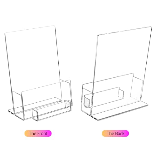 HIIMIEI Brochure and Business Card Holder: Acrylic Flyer Holder 5.5 x 8.5 - size: 5.5x8.5