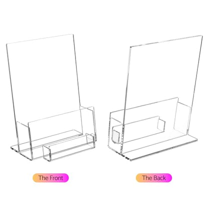 HIIMIEI Brochure and Business Card Holder: Acrylic Flyer Holder 5.5 x 8.5 - size: 5.5x8.5