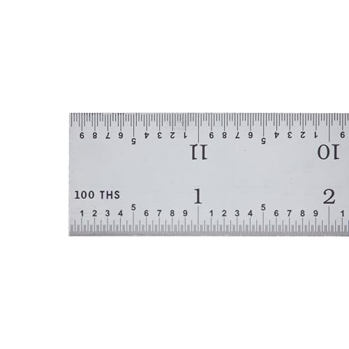 PEC Tools 12" Rigid Metal Rule, Designed for High-Accuracy Industrial Environments, Made in USA - color: Carbon Steel-Rigid, size: 12"