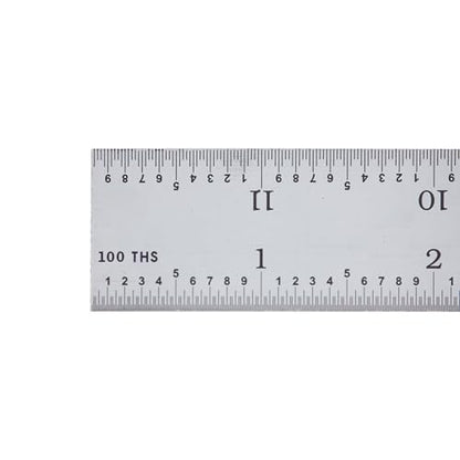 PEC Tools 12" Rigid Metal Rule, Designed for High-Accuracy Industrial Environments, Made in USA - color: Carbon Steel-Rigid, size: 12"
