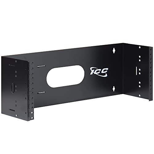 ICC 4U Hinged Wall Mount Rack Bracket, 6" Deep, 40 lb, Black, 1-Pack - size: 1 Pack, style: 4 RMS