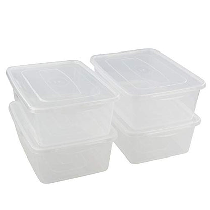 Jekiyo Clear Plastic Storage Bin, 14 Quart Latching Box with Lid, 4 Packs - size: 14 Quart