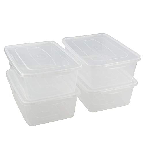 Jekiyo Clear Plastic Storage Bin, 14 Quart Latching Box with Lid, 4 Packs - size: 14 Quart