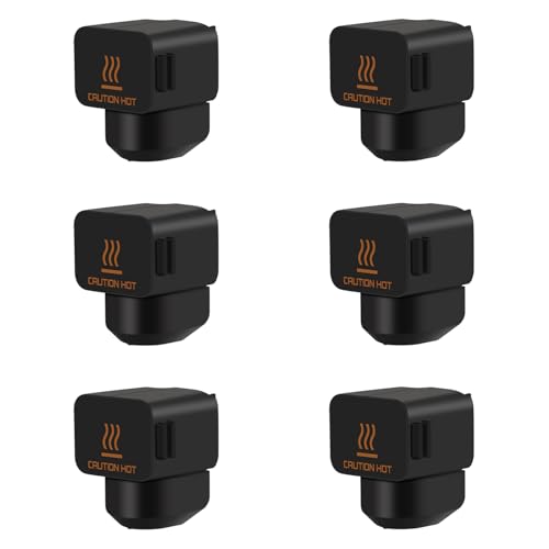 6 PCS Silicone Socks for A1/A1 Mini, Silicone Socks Cover for 3D Printer, High Temperature and Durable Black Silicone Cover, Hotend Heater Silicone Socks of 3D Printer Parts & Accessories