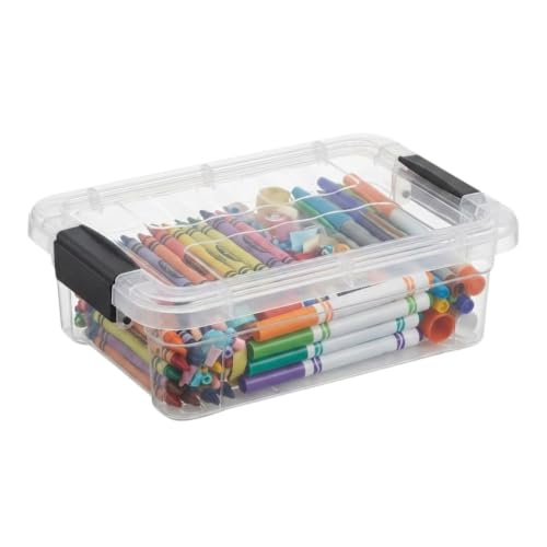 Superio 0.7 Quart Mini Clear Plastic Storage Container with Lid, Stackable Small Organizer Box for Crayons, Art Supplies, Beads, Sewing, Stationery & Food Storage, 1 Pack - size: 0.7 Quart