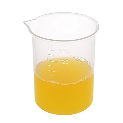uxcell Measuring Cup 150ml PP Plastic Graduated Beaker Transparent for Lab Kitchen Liquids 3pcs - size: 150ml
