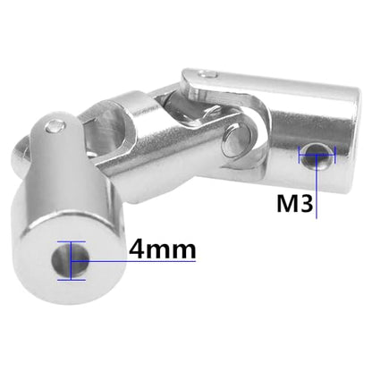 2Pcs Vgoohobby 4mm/5mm/6mm RC Boat Shaft Coupler 3 Section U Joint Coupling for RC Car Boat Robotics DIY (4mm to 4mm) - size: 4mm-4mm