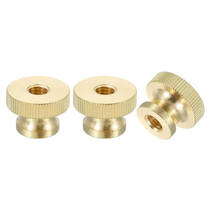 uxcell Knurled Thumb Nuts, 3Pcs M8 x D23mm x H16mm Brass High Head Through Hole with Collar High Head Through Hole Round Knobs Fasteners for 3D Printer Parts, Machine Tools - size: M8 x D23mm x H16mm