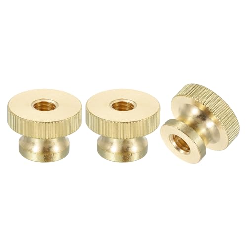 uxcell Knurled Thumb Nuts, 3Pcs M8 x D23mm x H16mm Brass High Head Through Hole with Collar High Head Through Hole Round Knobs Fasteners for 3D Printer Parts, Machine Tools - size: M8 x D23mm x H16mm