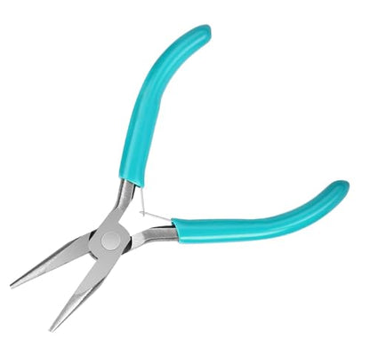 Sky Blue Mini Needle Nose Pliers - 4.5 Inch Jewelry Making Pliers With Comfort Grip Handle - color: Sky Blue