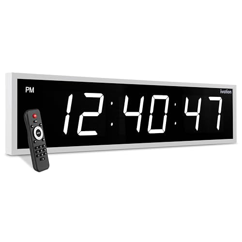 Ivation Oversized Digital Wall Clock with Large LED Display & Timer, 60" - color: White, size: 60" Inch