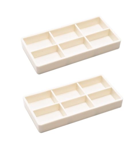 AmeiCan Goods 2/Pcs Dental Autoclavable Cabiet Tay #20 Plastic 6 Compartment Organizer Tray to Organize disc, Wheels, Stones and ect. 8"L x 4"W x 1"H (White) - color: White