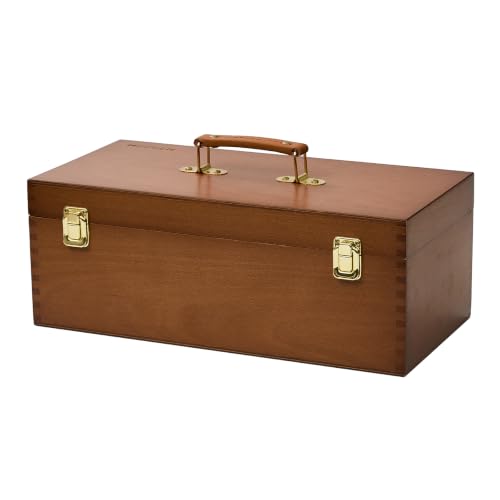 MEEDEN Large Wooden Tool Storage Box: Portable Art Supply with Handle - color: Walnut, size: Large