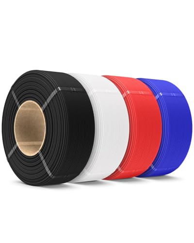 SUNLU PETG Filament Refill 1.75mm 4KG, Black/White/Red/Blue - color: Black+white+red+blue, size: Petg Refill