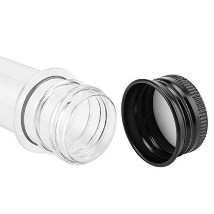 SEUNMUK 60 PCS 40ml Clear Plastic Test Tubes with Black Caps, 140 x 25 mm Clear Bath Salt Tubes, Test Tubes for Plants, Scientific Experiments, Candy Storage, Powders, Spices - color: Black Caps
