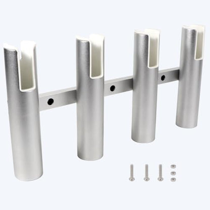 2PCS 4-Tube Aluminum Fishing Rod Holder for Boat, Wall-Mounted Fishing Pole Roof Rod Rack, Surf Fishing Rod Holder for Truck, Boats & Yacht - color: Silver