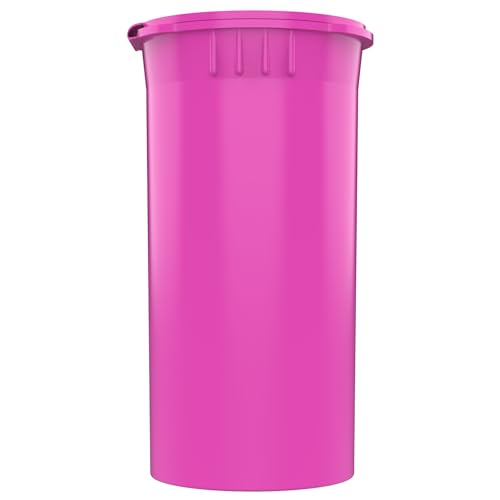 Dragon Chewer 13 Dram CR Plastic Packaging Pop Top Containers - Child Resistant Travel Holder Vial Bottles - 315 qty (Pink) - color: Pink