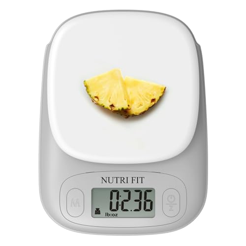NUTRI FIT Small Food Scale Digital Kitchen Scales Weight Grams Ounces White - color: Gray White