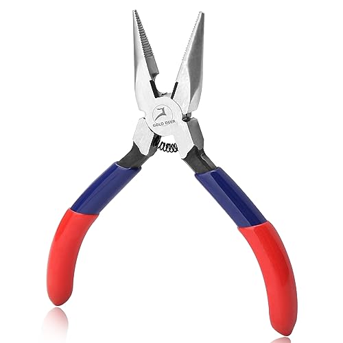 Mini Long Needle-Nose Pliers Multifunction Precision Jewelry Making Tools Comfort Grip Handle Chain Nose Pliers for Jewelry Repair Wire Bending Gripping - style: Long Nose Pliers