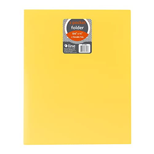 C-Line Yellow Two-Pocket Poly Portfolio with Card Slot, 25/Case (33956) - color: Yellow, size: 25-Pack