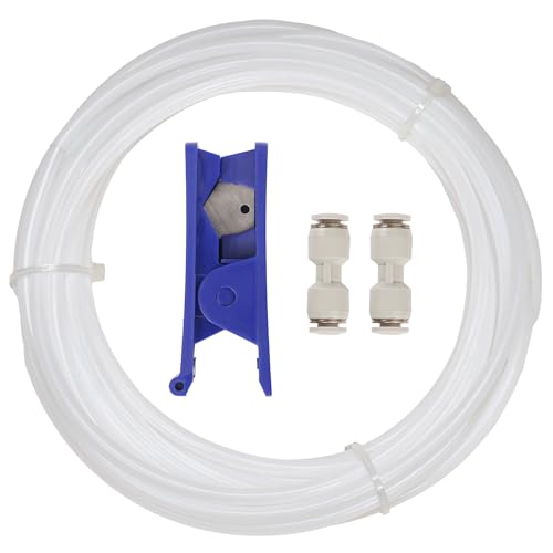 Sovol PTFE Tube 2.5mm ID 4mm OD, 5M/16.4ft w/2 Coupler&Tubing Cutter, White - size: 5 Meter (White)