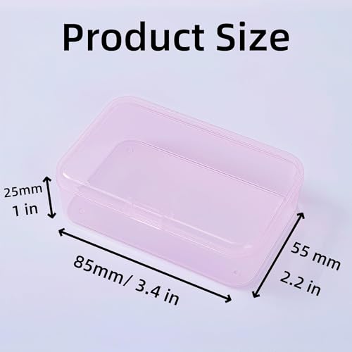 12 Pack Pink Small Containers with Lids 3.35x2.17x0.98 in, Mini Plastic Storage Box for DIY Bead Organizer, Craft Accessory Case - color: Pink