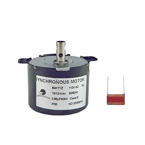 CHANCS 50KTYZ AC 110V 10/12RPM Synchronous Electric Motor 6W Gear Motor Low Noise Slow Speed Reducer Motor for Barbecue Motor - style: 10/12RPM