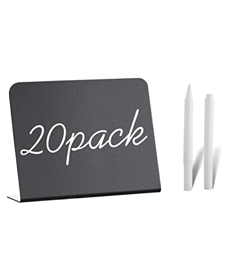 20 Pack Mini Chalkboard Signs - 4"x3" Food & Party Table Signs - Wedding & Bakery - style: Chalkboard L 20