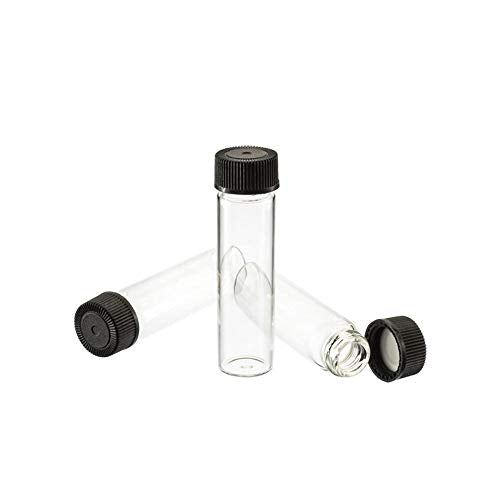 Pack of 100 Glass Vials with Black Phenolic Screw Caps (4ml, Clear) - color: Clear, size: 4ml