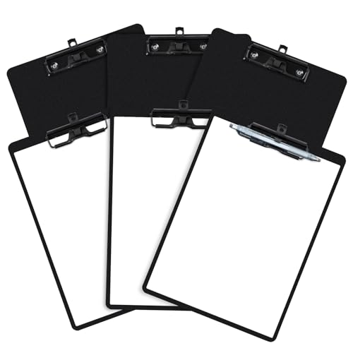 FRETONBA Set of 6 Clipboard with Pen Holder, Black - style: 6 Pack-Black