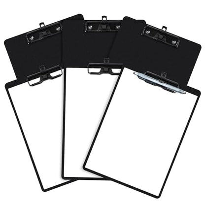 FRETONBA Set of 6 Clipboard with Pen Holder, Black - style: 6 Pack-Black