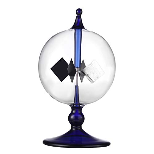 Blue Solar Power Radiometer Sun Light Energy Crookes Spinning Vanes Glass Windmill Gift Home Desk Decoration