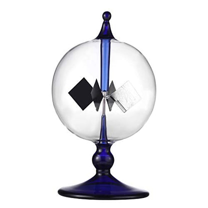 Blue Solar Power Radiometer Sun Light Energy Crookes Spinning Vanes Glass Windmill Gift Home Desk Decoration