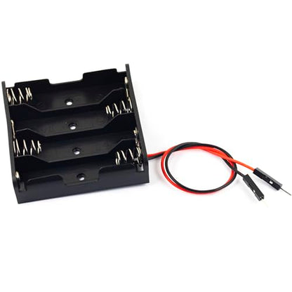whiteeeen 2pcs 4 AA Battery Holder 4 Slots 6V (4 x 1.5V) Battery Box case with Male Pin Header Wire Lead Easy to Use - size: AA 4x1.5V with Male Pin Header (2pcs)