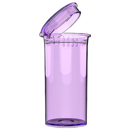 Dragon Chewer 13 Dram CR Plastic Packaging Pop Top Containers - Child Resistant Travel Holder Vial Bottles - 315 qty (Translucent Purple) - color: Translucent Purple