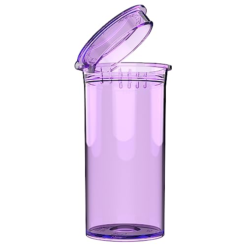 Dragon Chewer 13 Dram CR Plastic Packaging Pop Top Containers - Child Resistant Travel Holder Vial Bottles - 315 qty (Translucent Purple) - color: Translucent Purple