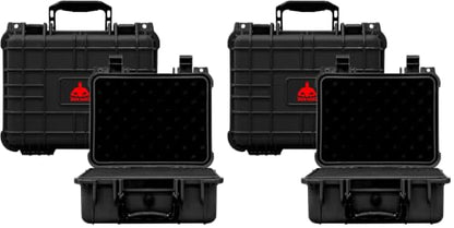 Jack Boss 13.6X11.4X6 Inch Hard Case, Portable Weather Waterproof Protective Camera Case with Customizable Foam, Foam Case Fit Use of Drones, Camera, Equipments, Black,upgraded (Pack of 2) - color: Black, size: 13.6x11.4x6 in (Pack of 2)