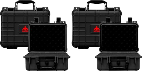 Jack Boss 13.6X11.4X6 Inch Hard Case, Portable Weather Waterproof Protective Camera Case with Customizable Foam, Foam Case Fit Use of Drones, Camera, Equipments, Black,upgraded (Pack of 2) - color: Black, size: 13.6x11.4x6 in (Pack of 2)